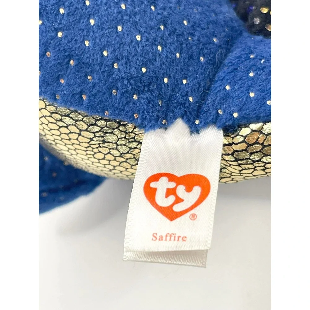 Ty Beanie Babies Saffire‎ Blue Dragon Gold Metallic Belly Plush with Tags 2018